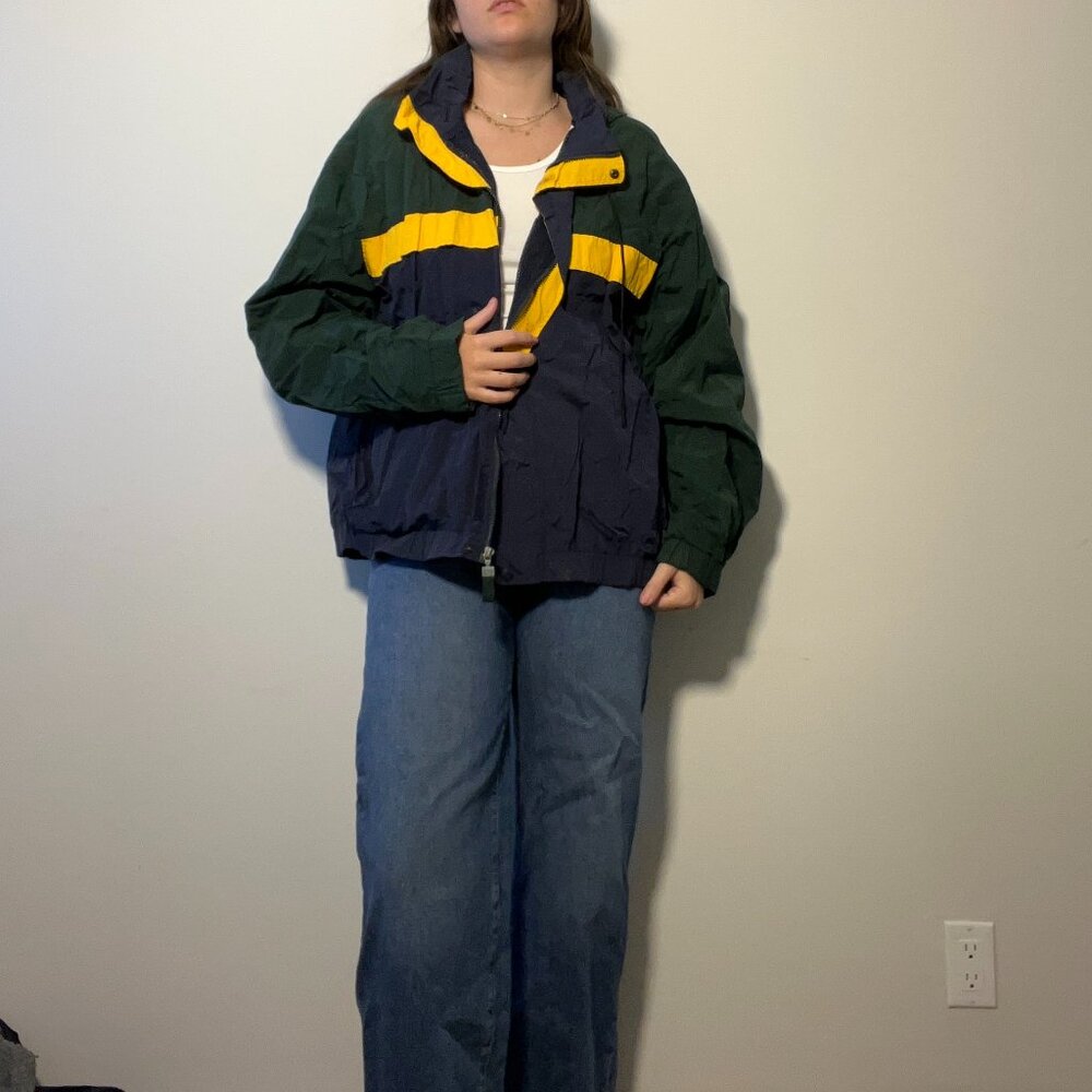 Vintage 90s Colorblock Windbreaker – Oversized & Retro